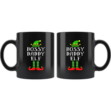 Load image into Gallery viewer, RobustCreative-Im The Bossy Daddy Elf Family Matching Outfits PJ - 11oz Black Mug Christmas group green pjs costume Gift Idea
