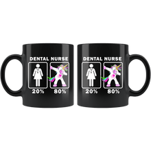 Load image into Gallery viewer, RobustCreative-Dental Nurse Dabbing Unicorn 20 80 Principle Superhero Girl Womens - 11oz Black Mug Medical Personnel Gift Idea
