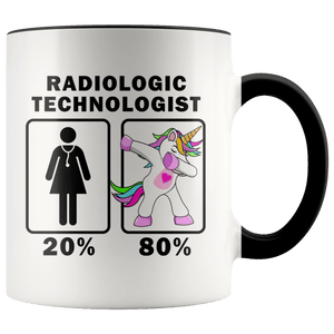 RobustCreative-Radiologic Technologist Dabbing Unicorn 20 80 Principle Superhero Girl Womens - 11oz Accent Mug Medical Personnel Gift Idea