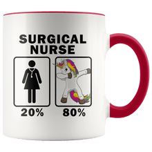 Load image into Gallery viewer, RobustCreative-Surgical Nurse Dabbing Unicorn 80 20 Principle Superhero Girl Womens - 11oz Accent Mug Medical Personnel Gift Idea
