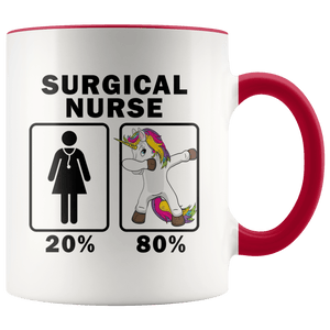 RobustCreative-Surgical Nurse Dabbing Unicorn 80 20 Principle Superhero Girl Womens - 11oz Accent Mug Medical Personnel Gift Idea