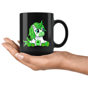 RobustCreative-Lepricorn  Unicorn Leprechaun St Patricks Day for Kids Black 11oz Mug Gift Idea