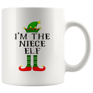 RobustCreative-Im The Niece Elf Matching Family Christmas - 11oz White Mug Christmas group green pjs costume Gift Idea