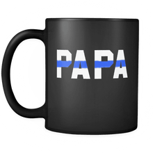 Load image into Gallery viewer, RobustCreative-Police Officer Papa patriotic Trooper Cop Thin Blue Line  Law Enforcement Officer 11oz Black Coffee Mug ~ Both Sides Printed
