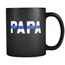 Load image into Gallery viewer, RobustCreative-Police Officer Papa patriotic Trooper Cop Thin Blue Line  Law Enforcement Officer 11oz Black Coffee Mug ~ Both Sides Printed

