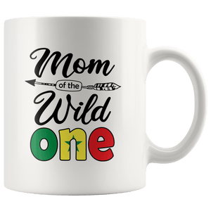 RobustCreative-Senegalese Mom of the Wild One Birthday Senegal Flag White 11oz Mug Gift Idea