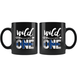 RobustCreative-Finland Wild One Birthday Outfit 1 Finn Flag Black 11oz Mug Gift Idea