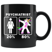 Load image into Gallery viewer, RobustCreative-Psychiatrist Dabbing Unicorn 20 80 Principle Superhero Girl Womens - 11oz Black Mug Medical Personnel Gift Idea
