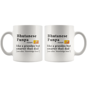 RobustCreative-Bhutanese Funpa Definition Bhutan Flag Grandpa Day - 11oz White Mug family reunion gifts Gift Idea