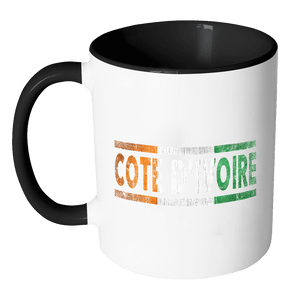 RobustCreative-Retro Vintage Flag Ivorian Ivory Coast 11oz Black & White Coffee Mug ~ Both Sides Printed