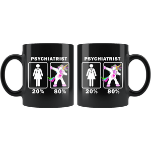 RobustCreative-Psychiatrist Dabbing Unicorn 20 80 Principle Superhero Girl Womens - 11oz Black Mug Medical Personnel Gift Idea