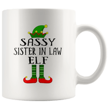 Load image into Gallery viewer, RobustCreative-Im The Sassy Sister In Law Elf Family Matching Outfits PJ - 11oz White Mug Christmas group green pjs costume Gift Idea
