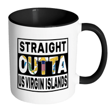 Load image into Gallery viewer, RobustCreative-Straight Outta US Virgin Islands - Virgin Islander Flag 11oz Funny Black &amp; White Coffee Mug - Independence Day Family Heritage - Women Men Friends Gift - Both Sides Printed (Distressed)
