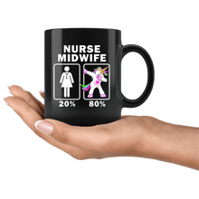 Load image into Gallery viewer, RobustCreative-Nurse Midwife Dabbing Unicorn 20 80 Principle Superhero Girl Womens - 11oz Black Mug Medical Personnel Gift Idea
