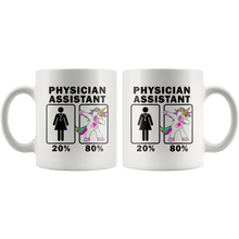 Load image into Gallery viewer, RobustCreative-Physician Assistant Dabbing Unicorn 20 80 Principle Superhero Girl Womens - 11oz White Mug Medical Personnel Gift Idea
