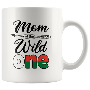 RobustCreative-Malagasy Mom of the Wild One Birthday Madagascar Flag White 11oz Mug Gift Idea