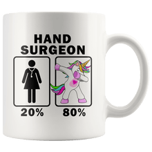 Load image into Gallery viewer, RobustCreative-Hand Surgeon Dabbing Unicorn 20 80 Principle Superhero Girl Womens - 11oz White Mug Medical Personnel Gift Idea
