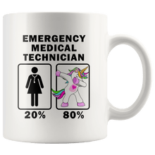 Load image into Gallery viewer, RobustCreative-Emergency Medical Technician Dabbing Unicorn 20 80 Principle Superhero Girl Womens - 11oz White Mug Medical Personnel Gift Idea
