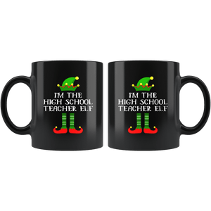 RobustCreative-Im The High School Teacher Elf Christmas Teaching's - 11oz Black Mug I Just Really Like to Teach Cute Tiny Humans Gift Idea