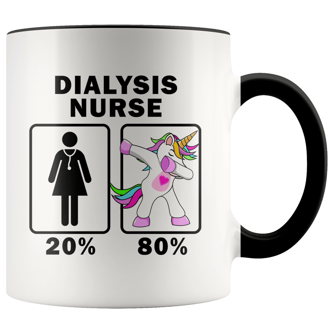 RobustCreative-Dialysis Nurse Dabbing Unicorn 20 80 Principle Superhero Girl Womens - 11oz Accent Mug Medical Personnel Gift Idea