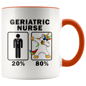 RobustCreative-Geriatric Nurse Dabbing Unicorn 80 20 Principle Graduation Gift Mens - 11oz Accent Mug Medical Personnel Gift Idea