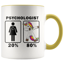 Load image into Gallery viewer, RobustCreative-Psychologist Dabbing Unicorn 80 20 Principle Superhero Girl Womens - 11oz Accent Mug Medical Personnel Gift Idea
