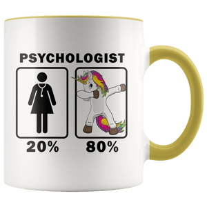 RobustCreative-Psychologist Dabbing Unicorn 80 20 Principle Superhero Girl Womens - 11oz Accent Mug Medical Personnel Gift Idea