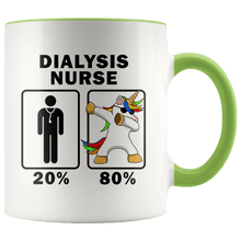 Load image into Gallery viewer, RobustCreative-Dialysis Nurse Dabbing Unicorn 80 20 Principle Graduation Gift Mens - 11oz Accent Mug Medical Personnel Gift Idea
