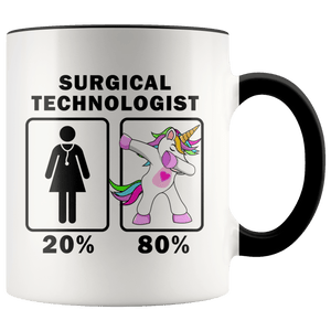 RobustCreative-Surgical Technologist Dabbing Unicorn 20 80 Principle Superhero Girl Womens - 11oz Accent Mug Medical Personnel Gift Idea