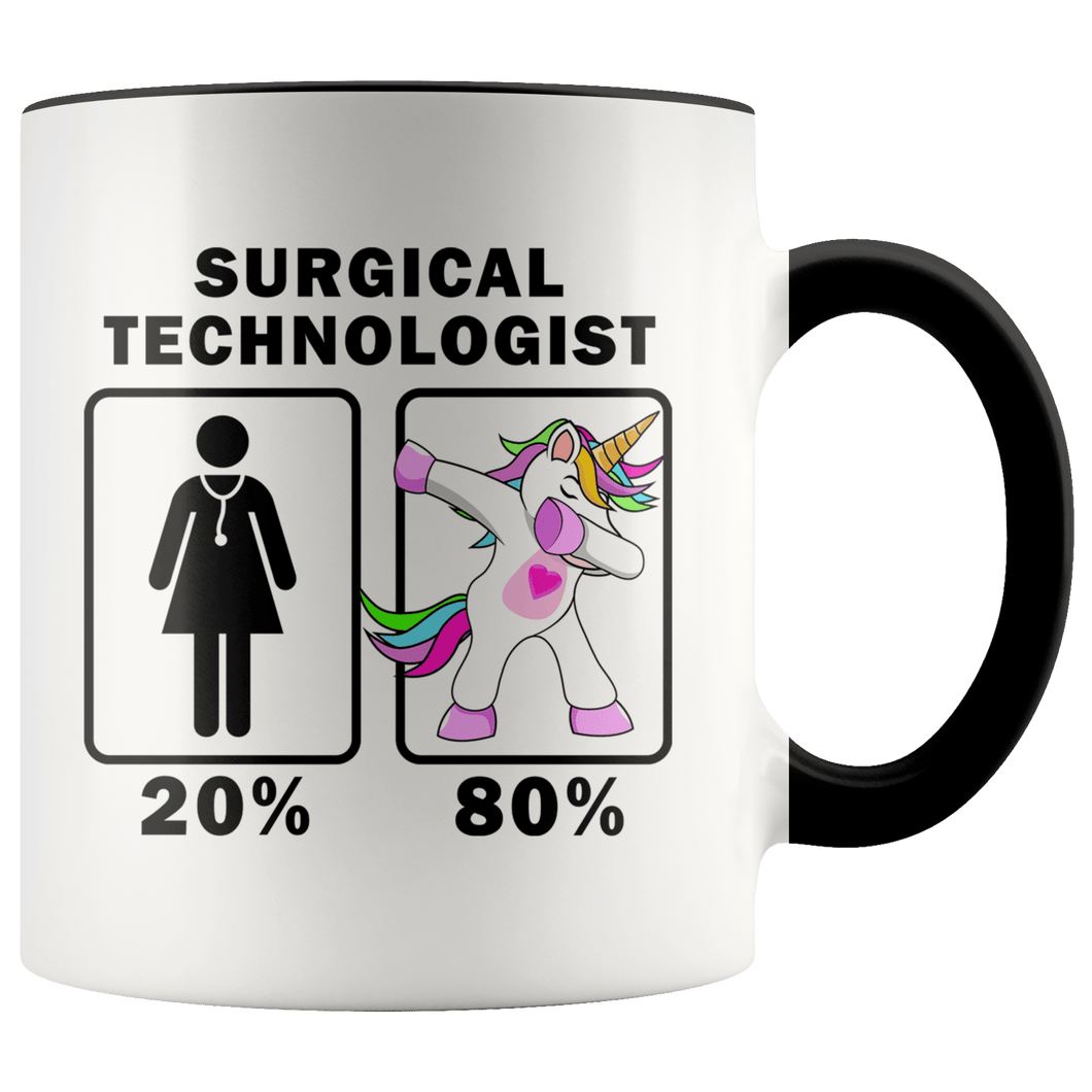 RobustCreative-Surgical Technologist Dabbing Unicorn 20 80 Principle Superhero Girl Womens - 11oz Accent Mug Medical Personnel Gift Idea