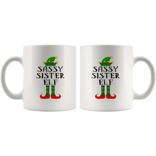 Load image into Gallery viewer, RobustCreative-Im The Sassy Sister Elf Family Matching Outfits PJ - 11oz White Mug Christmas group green pjs costume Gift Idea
