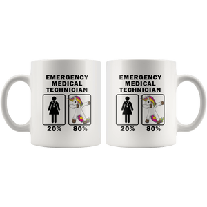 RobustCreative-Emergency Medical Technician Dabbing Unicorn 80 20 Principle Superhero Girl Womens - 11oz White Mug Medical Personnel Gift Idea