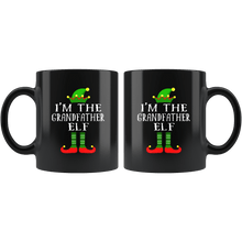 Load image into Gallery viewer, RobustCreative-Im The Grandfather Elf Matching Family Christmas - 11oz Black Mug Christmas group green pjs costume Gift Idea
