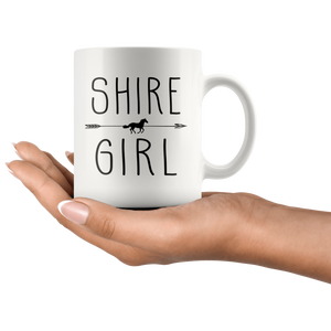 RobustCreative-Shire Horse Girl Gifts Horses Lover Riding Racing - 11oz White Mug Racing Lover Gift Idea