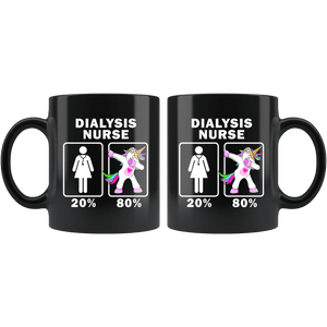 RobustCreative-Dialysis Nurse Dabbing Unicorn 20 80 Principle Superhero Girl Womens - 11oz Black Mug Medical Personnel Gift Idea