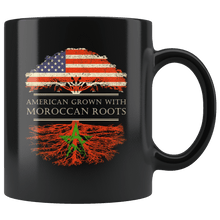 Load image into Gallery viewer, RobustCreative-Moroccan Roots American Grown Fathers Day Gift - Moroccan Pride 11oz Funny Black Coffee Mug - Real Morocco Hero Flag Papa National Heritage - Friends Gift - Both Sides Printed
