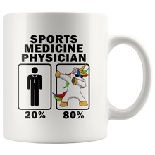 Load image into Gallery viewer, RobustCreative-Sports Medicine Physician Dabbing Unicorn 80 20 Principle Graduation Gift Mens - 11oz White Mug Medical Personnel Gift Idea
