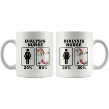 Load image into Gallery viewer, RobustCreative-Dialysis Nurse Dabbing Unicorn 80 20 Principle Superhero Girl Womens - 11oz White Mug Medical Personnel Gift Idea
