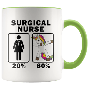 RobustCreative-Surgical Nurse Dabbing Unicorn 80 20 Principle Superhero Girl Womens - 11oz Accent Mug Medical Personnel Gift Idea