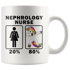 RobustCreative-Nephrology Nurse Dabbing Unicorn 80 20 Principle Superhero Girl Womens - 11oz White Mug Medical Personnel Gift Idea