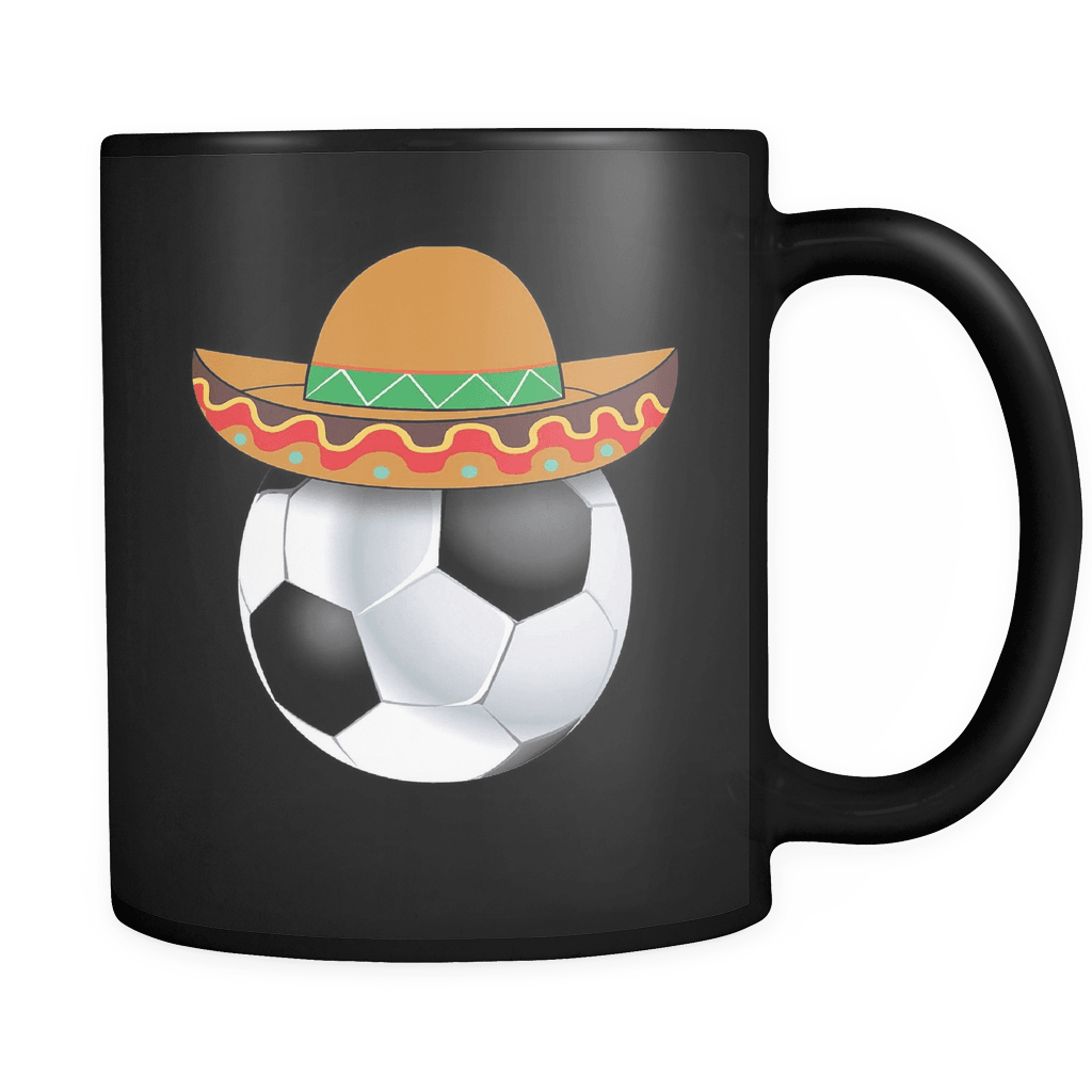 RobustCreative-Funny Soccer Ball Mexican Sports - Cinco De Mayo Mexican Fiesta - No Siesta Mexico Party - 11oz Black Funny Coffee Mug Women Men Friends Gift ~ Both Sides Printed