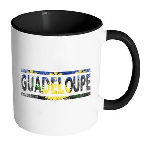 RobustCreative-Retro Vintage Flag Guadeloupean Guadeloupe 11oz Black & White Coffee Mug ~ Both Sides Printed
