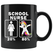 Load image into Gallery viewer, RobustCreative-School Nurse Dabbing Unicorn 80 20 Principle Superhero Girl Womens - 11oz Black Mug Medical Personnel Gift Idea
