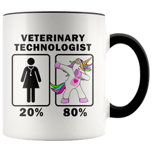 Load image into Gallery viewer, RobustCreative-Veterinary Technologist Dabbing Unicorn 20 80 Principle Superhero Girl Womens - 11oz Accent Mug Medical Personnel Gift Idea
