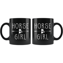 Load image into Gallery viewer, RobustCreative-Rhode Island Horse Girl Gifts Islander Shape Country for women - 11oz Black Mug Riding Lover Gift Idea
