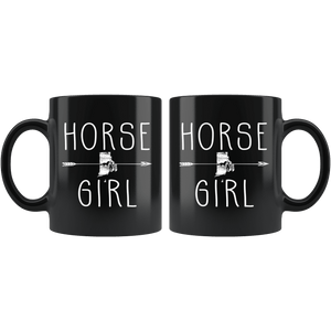 RobustCreative-Rhode Island Horse Girl Gifts Islander Shape Country for women - 11oz Black Mug Riding Lover Gift Idea