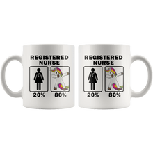 Load image into Gallery viewer, RobustCreative-Registered Nurse Dabbing Unicorn 80 20 Principle Superhero Girl Womens - 11oz White Mug Medical Personnel Gift Idea
