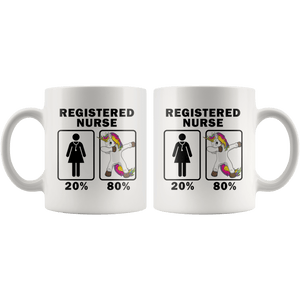 RobustCreative-Registered Nurse Dabbing Unicorn 80 20 Principle Superhero Girl Womens - 11oz White Mug Medical Personnel Gift Idea