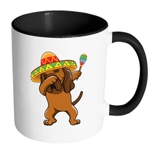 Load image into Gallery viewer, RobustCreative-Dabbing Bloodhound Dog in Sombrero - Cinco De Mayo Mexican Fiesta - Dab Dance Mexico Party - 11oz Black &amp; White Funny Coffee Mug Women Men Friends Gift ~ Both Sides Printed
