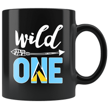 Load image into Gallery viewer, RobustCreative-Saint Lucia Wild One Birthday Outfit 1 Saint Lucian Flag Black 11oz Mug Gift Idea
